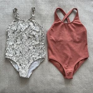 Lot of 2 Zara Kids girls bathing suit swimsuit sz 4-5Y